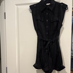 Black Button-Up Romper